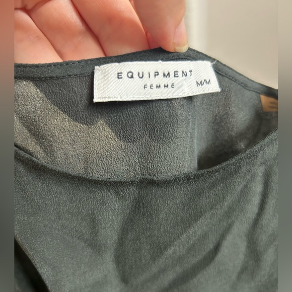 Equipment 100% Silk Black Spaghetti Strap Top - Picture 4 of 6